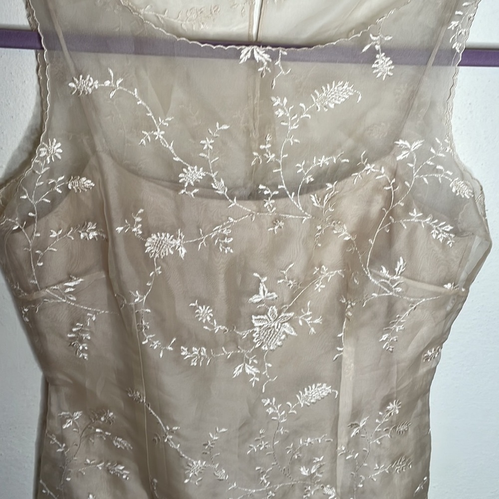 Vintage ANN TAYLOR dress, 100% silk embroidery, size 2, elegant and classy - Picture 6 of 13